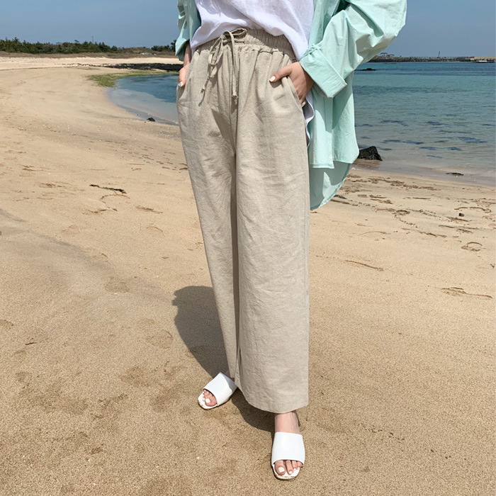 モンドリネンワイドバンディングパンツ42746